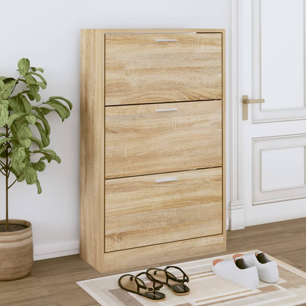 Shoe cabinet, Sonoma oak, 63x24x103cm, engineered wood