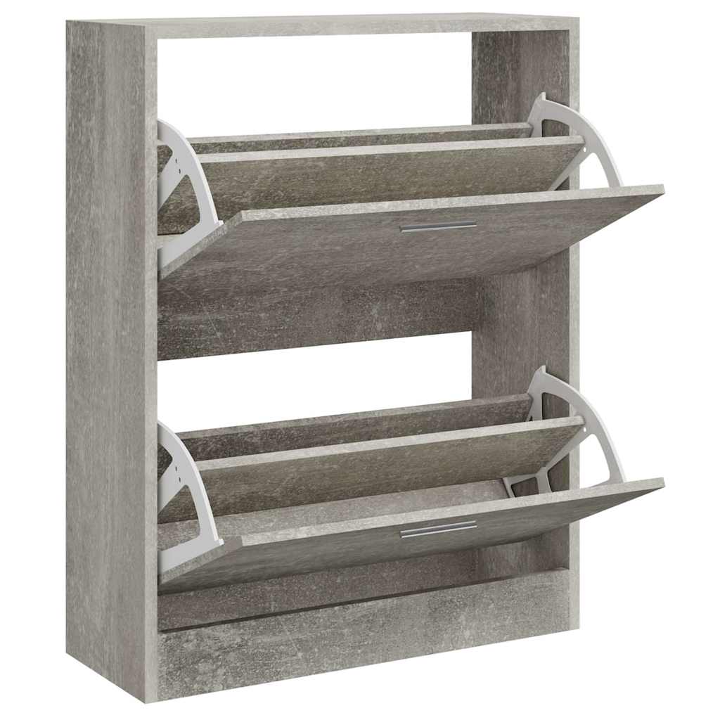 Shoe cabinet, concrete grey, 63x24x81cm, engineered wood