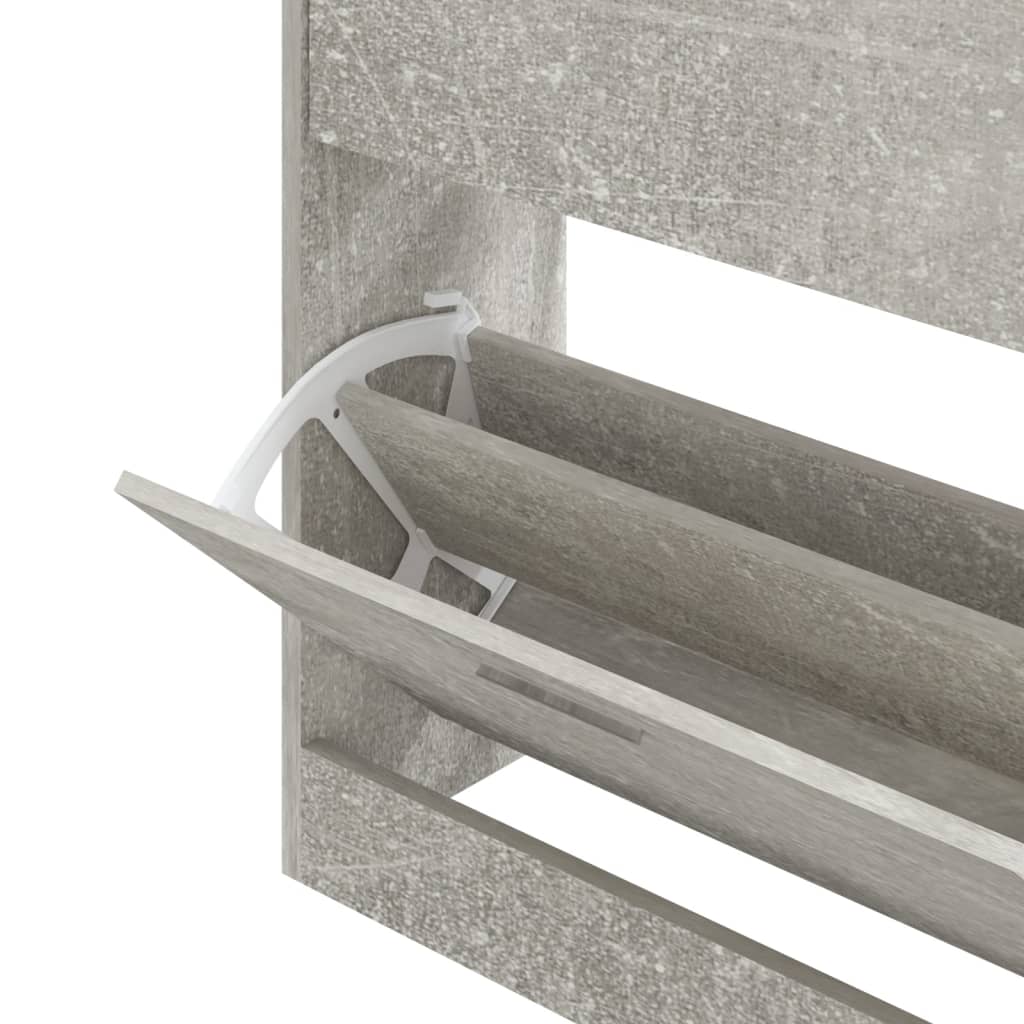 Shoe cabinet, concrete grey, 63x24x81cm, engineered wood