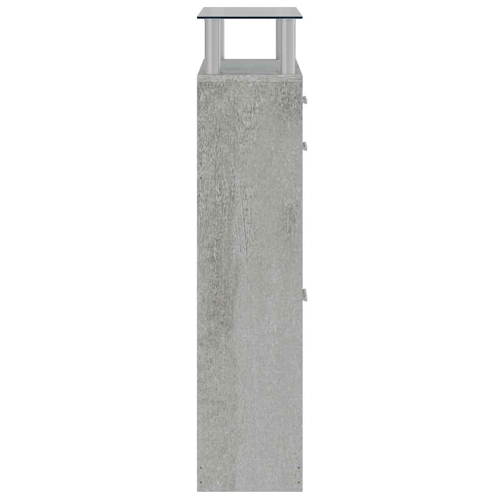 Spintelė batams, betono pilka, 63x24x104cm, apdirbta mediena
