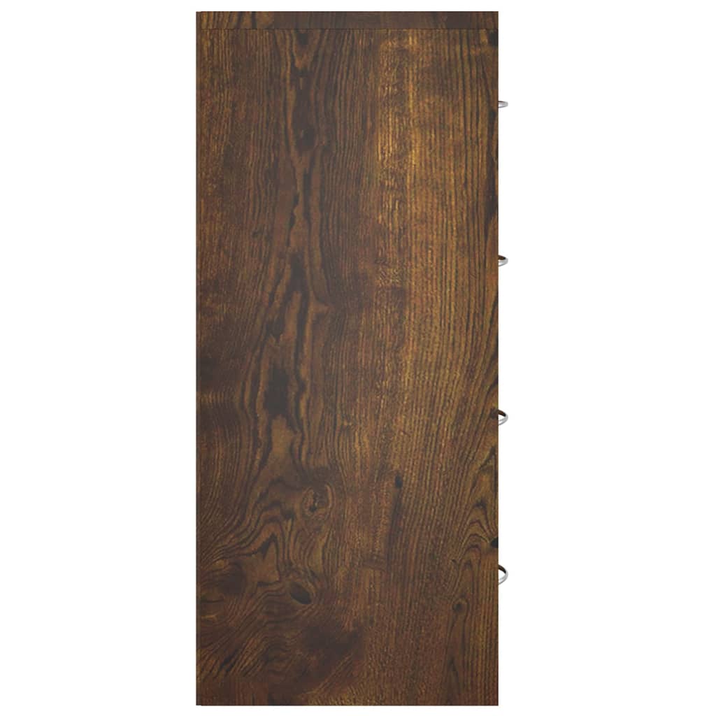 Sideboard with 4 drawers, smoky oak, 60x30.5x71cm