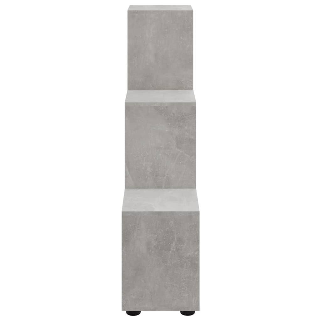 Knygų lentyna, betono, 107cm, apdirbta mediena, laiptų dizaino