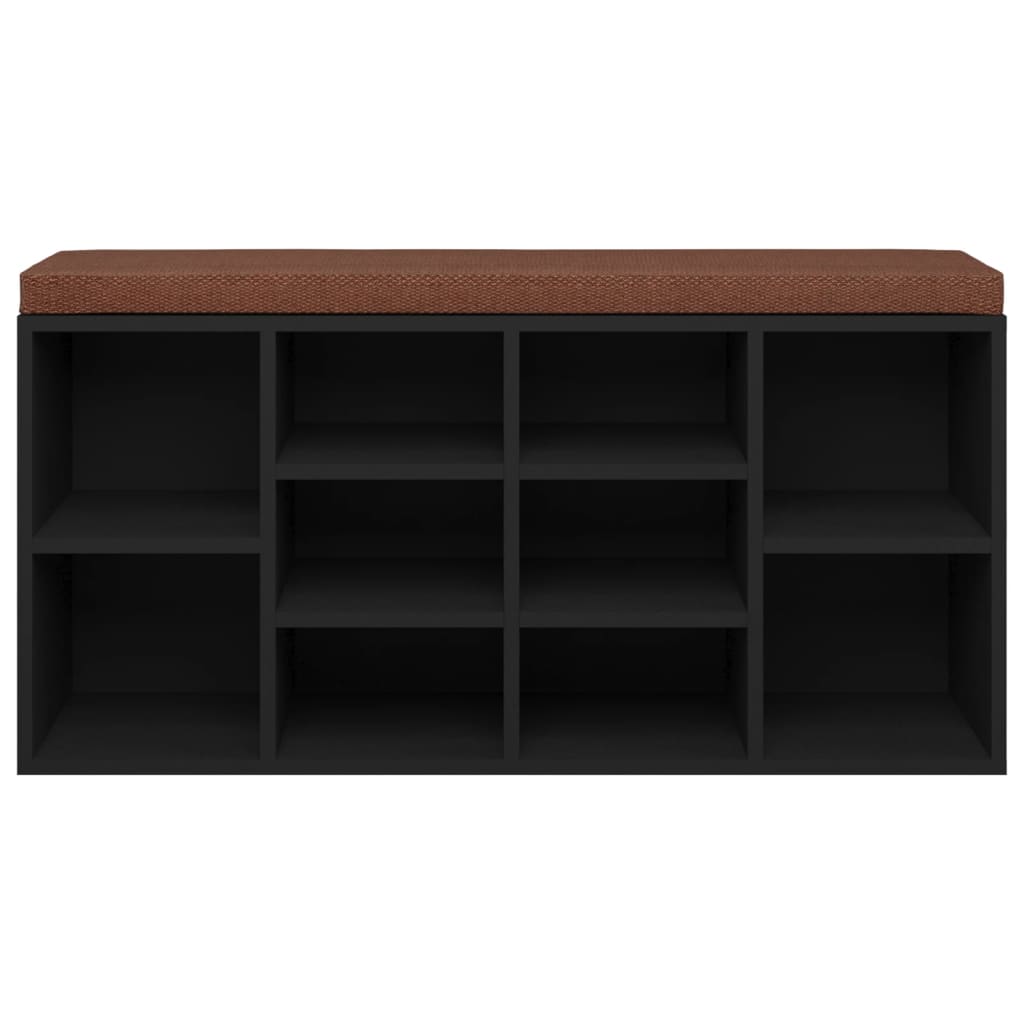 Shoe bench, black, 103x30x48cm, treated wood