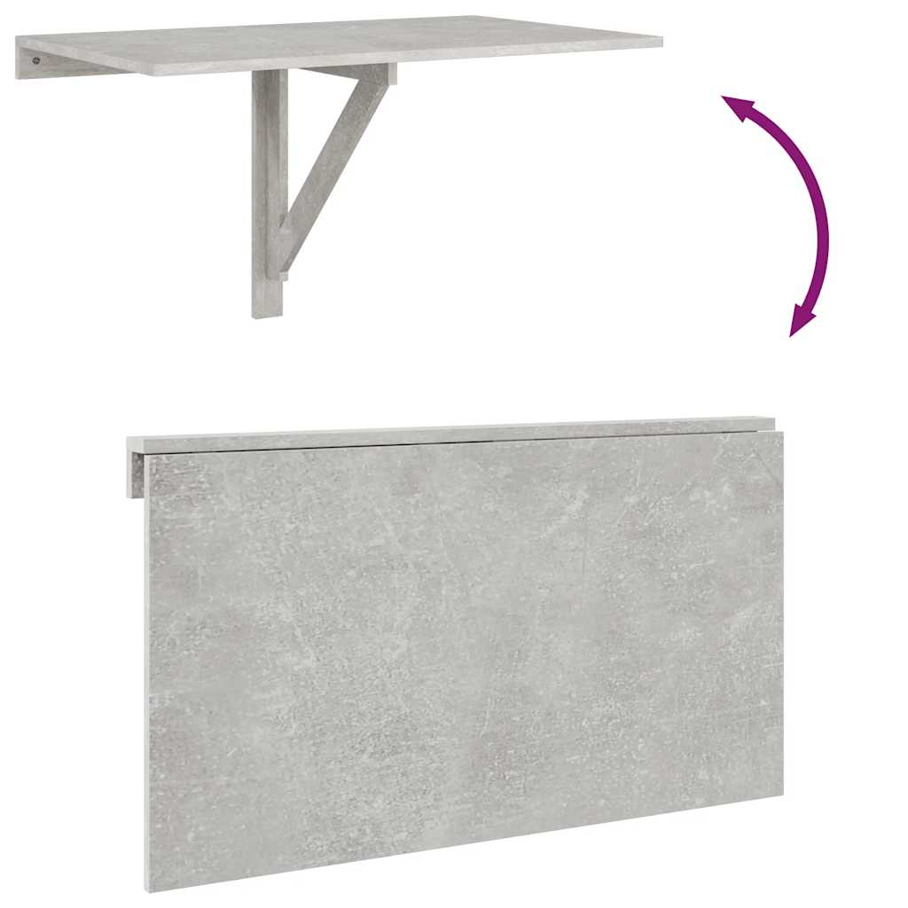 Foldable Wall Table, Grey, 100x60x56cm, Wood