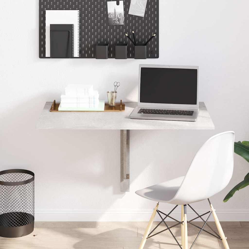 Foldable Wall Table, Grey, 100x60x56cm, Wood