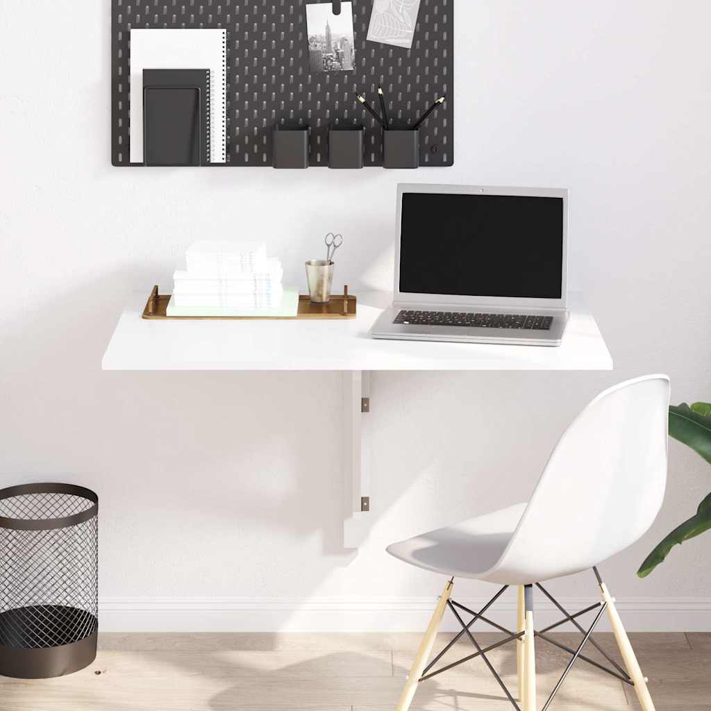 Folding wall-mounted table, white, 100x60x56cm, wood