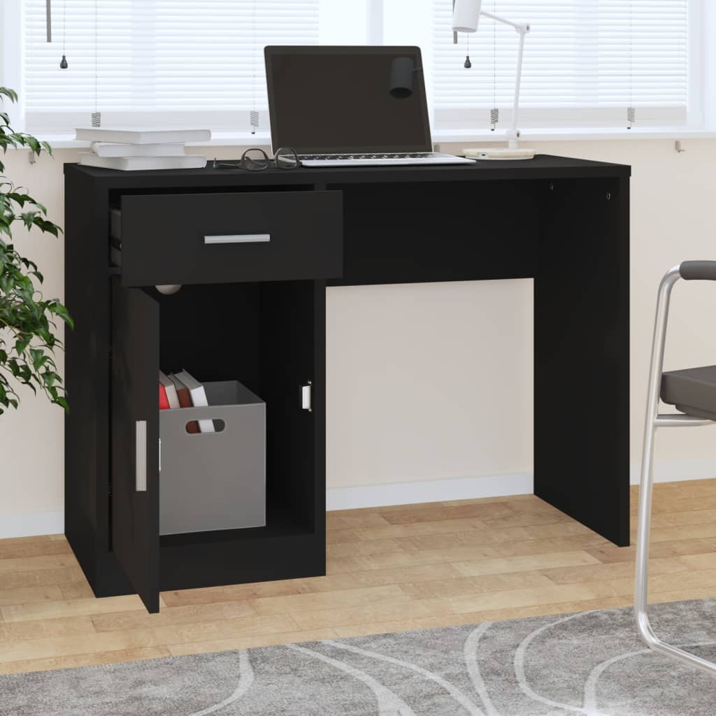 Desk, black, 100x40x73cm, wood