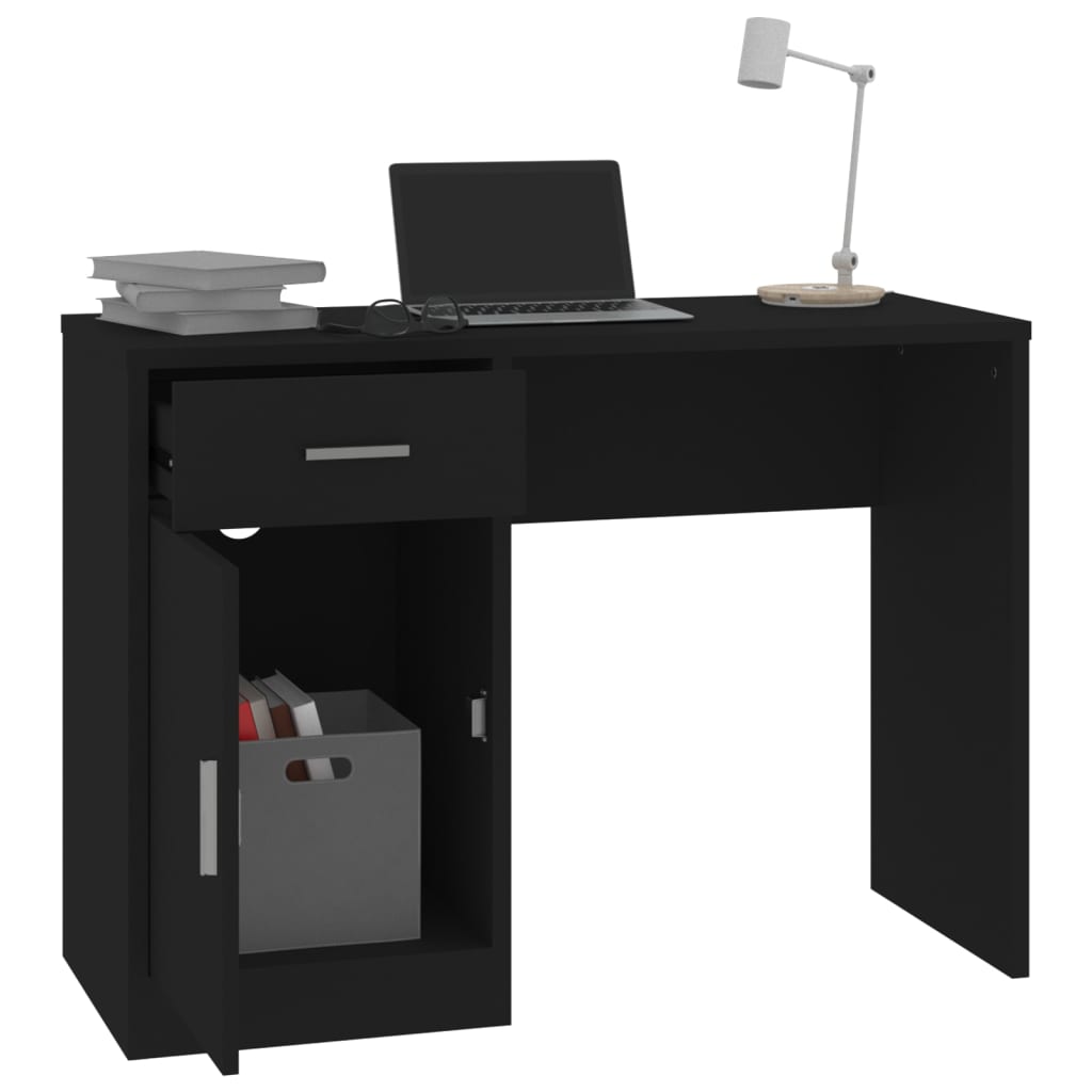 Desk, black, 100x40x73cm, wood
