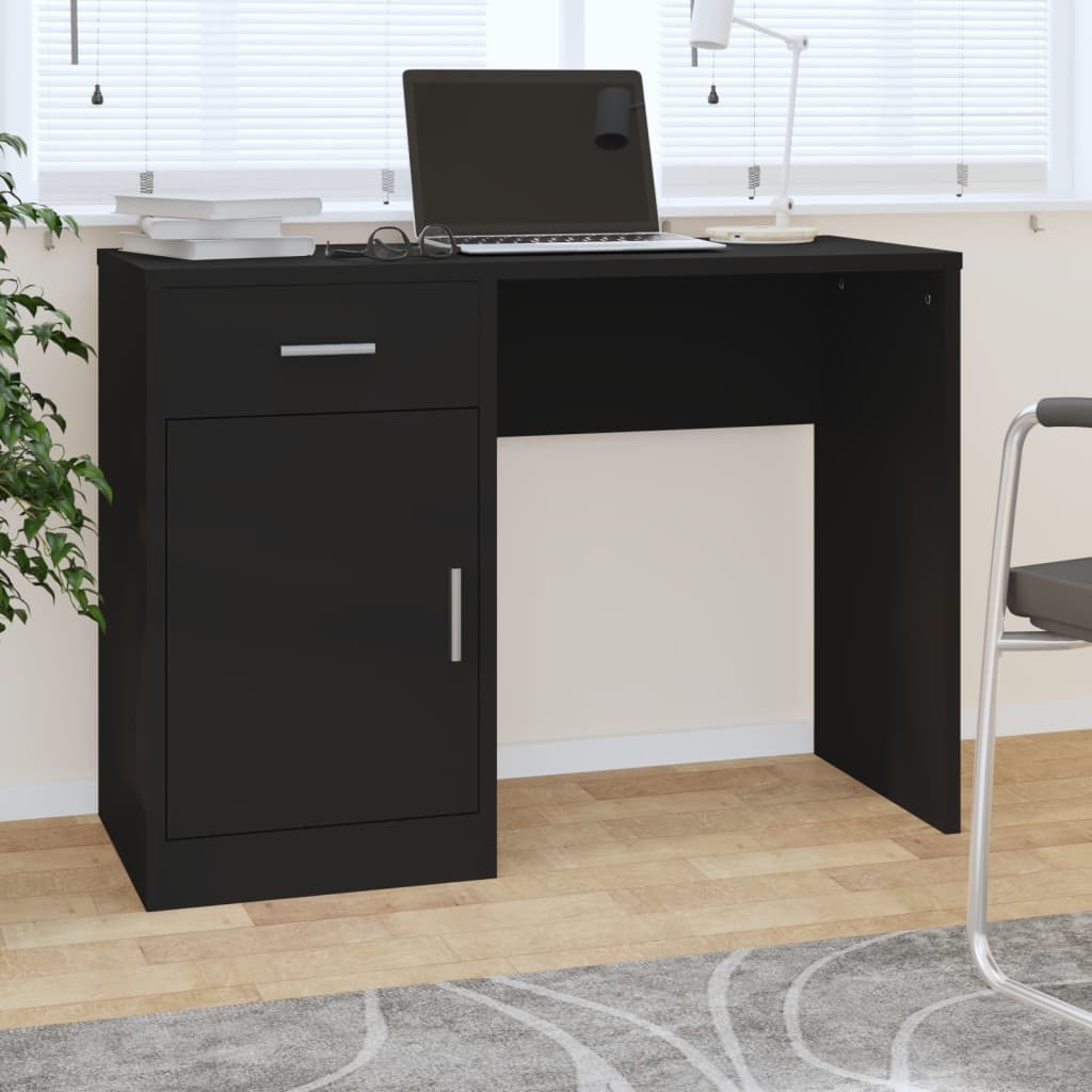 Desk, black, 100x40x73cm, wood
