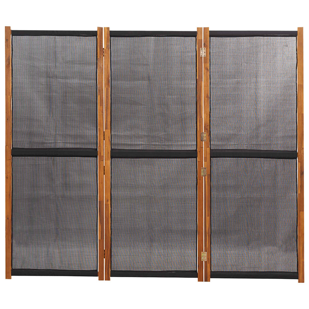 Kambario pertvara, 3 dalių, juodos spalvos, 210x180cm