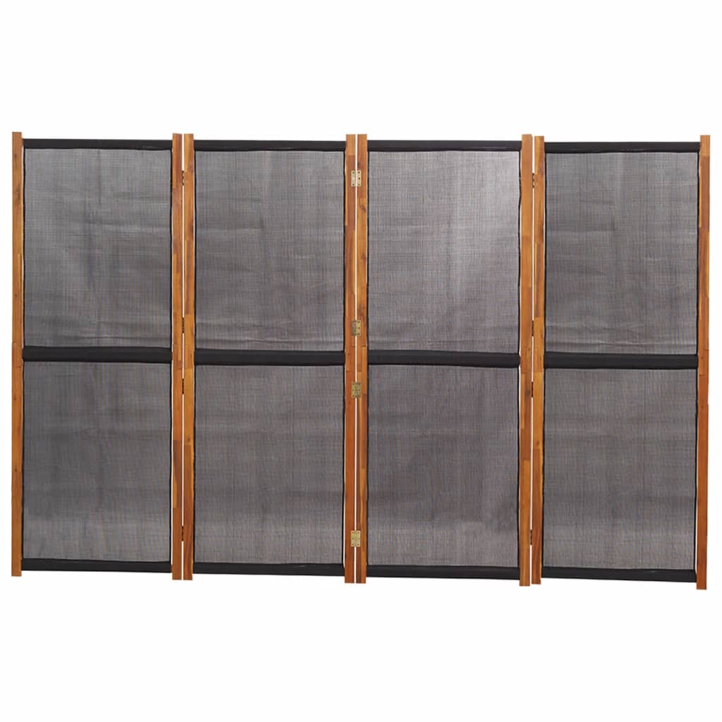 Kambario pertvara, 4 dalių, juodos spalvos, 280x180cm