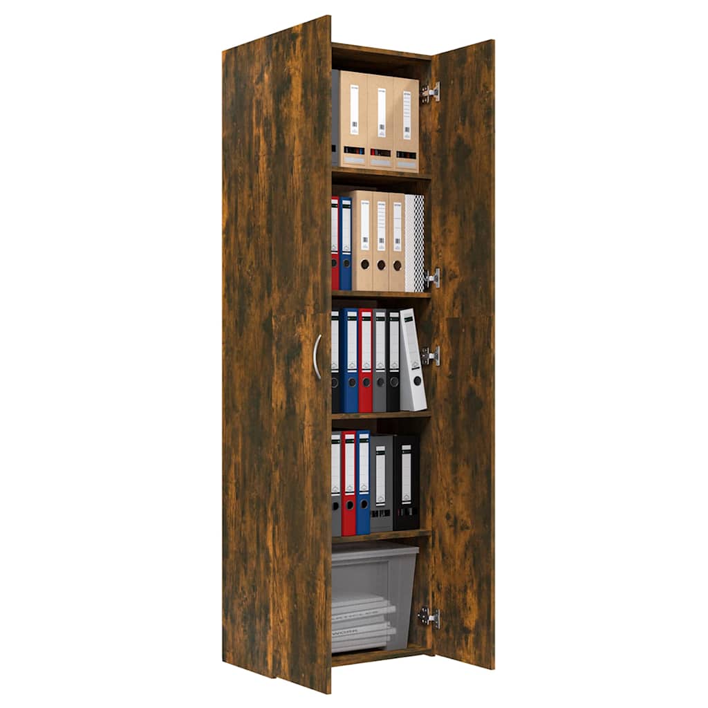 Office cabinet, smoked oak, 60x32x190cm, wood