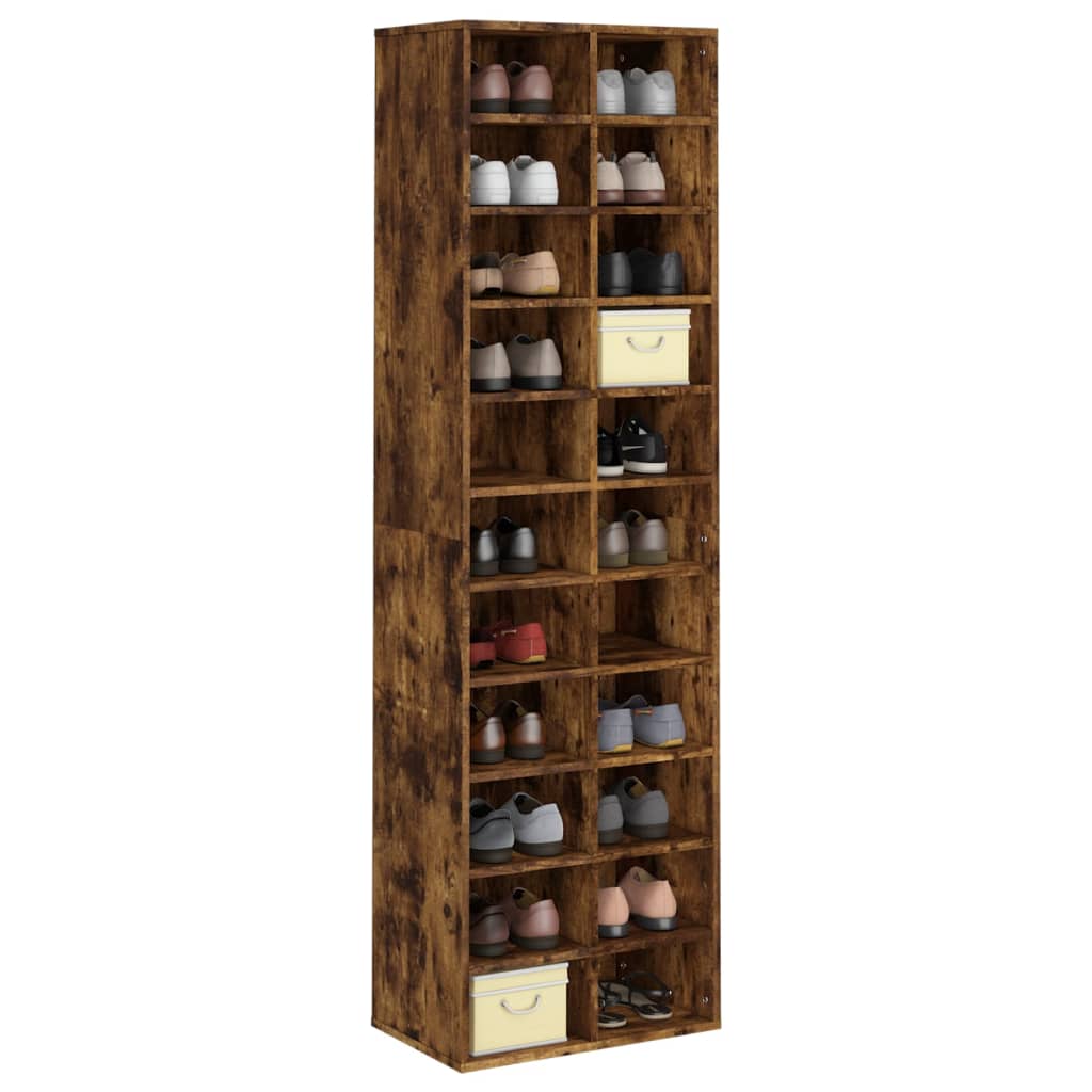 Shoe cabinet, smoky oak, 54x34x183cm, wood