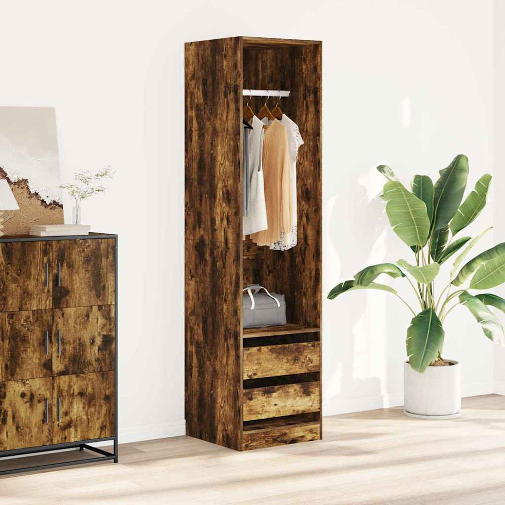 Wardrobe with drawers, oak, 50x50x200cm, wood