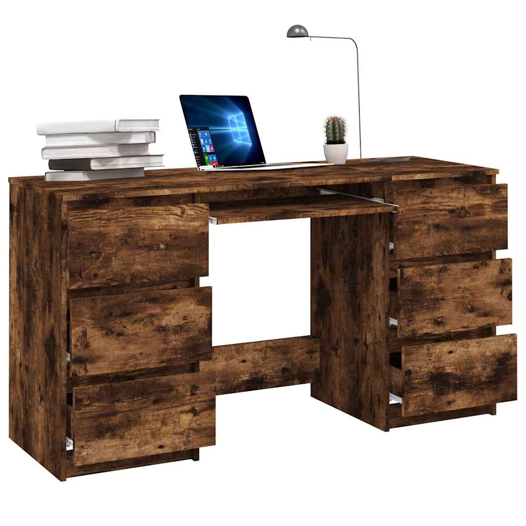 Desk, smoked oak, 140x50x77cm, wood