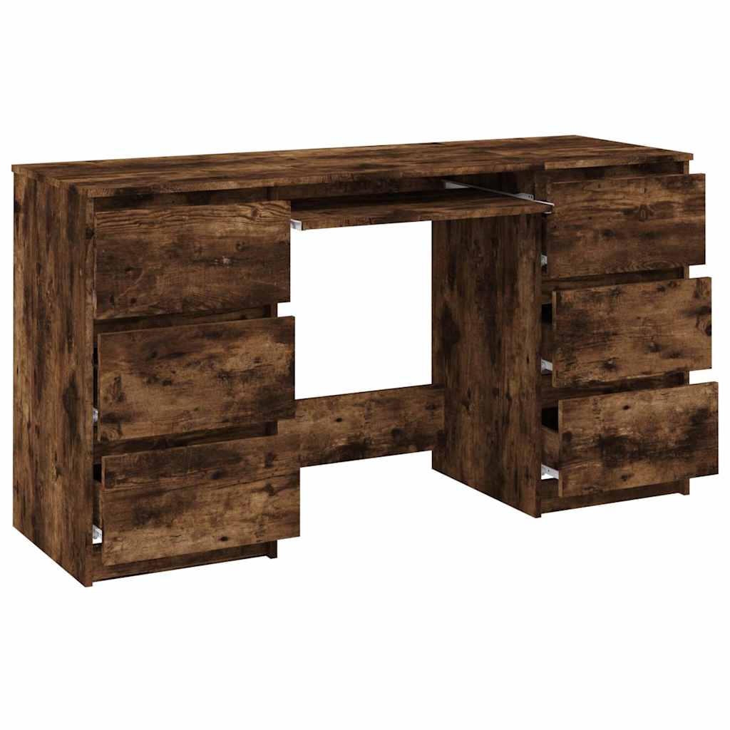 Desk, smoked oak, 140x50x77cm, wood