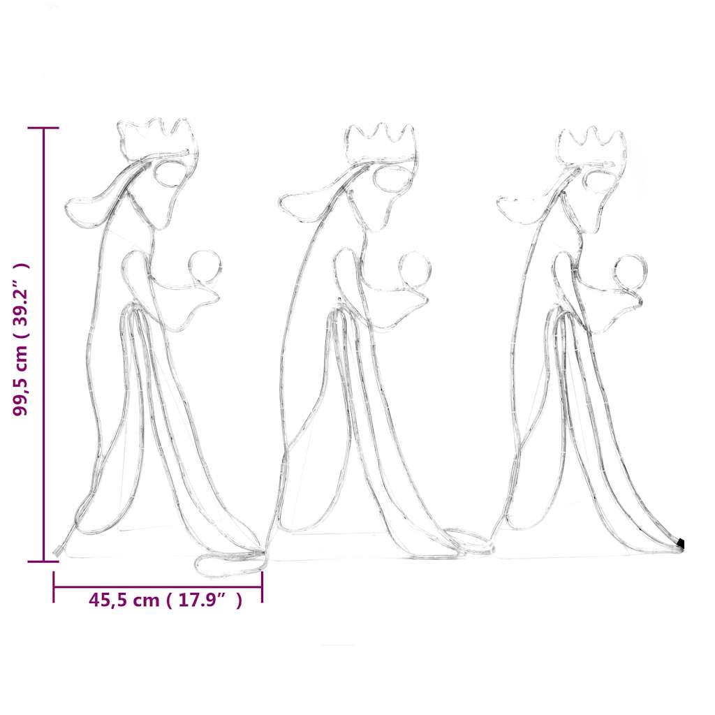 Kalėdinė dekoracija Trys Karaliai su 504 LED WHISPER, 99,5x45,5cm