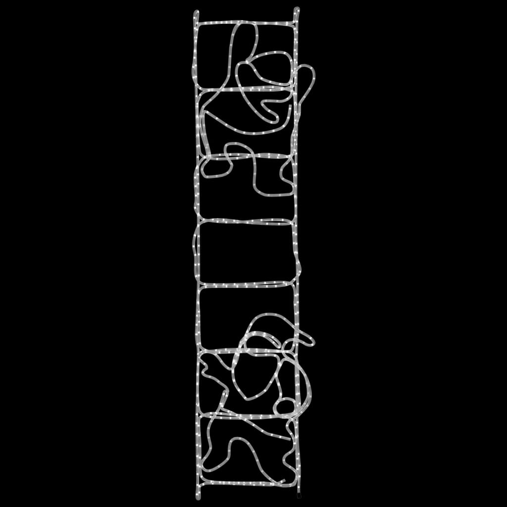 Kalėdinė dekoracija Kalėdų Senelis ant kopėčių su LED CHILL, 50x200cm