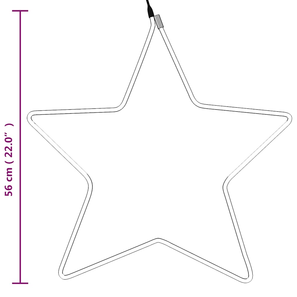 Kalėdinė dekoracija žvaigždė su 48 šiltomis baltomis LED CHILL, 56cm