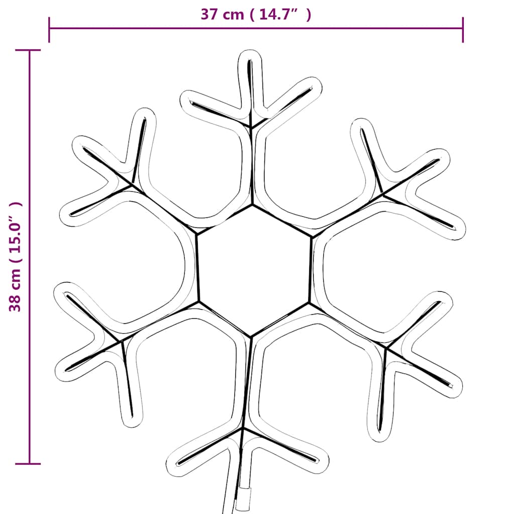 Kalėdinė dekoracija snaigė su 72 šiltomis baltomis LED CHILL, 38x37cm