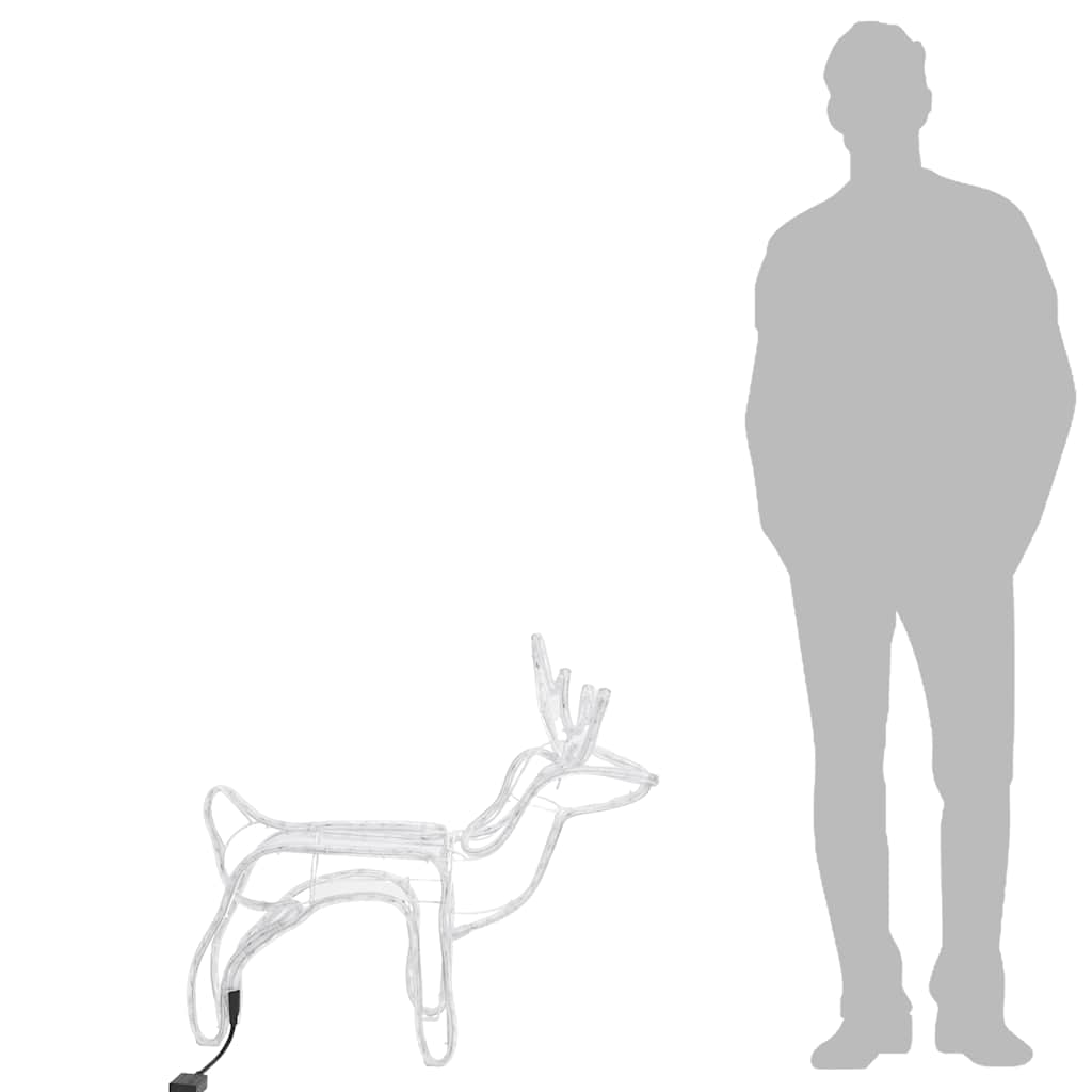 Kalėdinė dekoracija elnias CHILL, šiltas baltas, 60x30x60cm