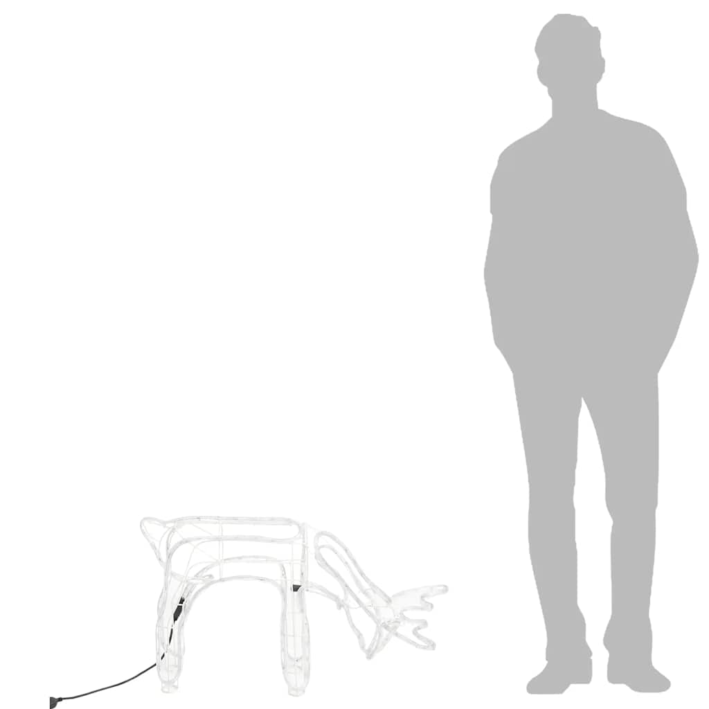 Kalėdinė dekoracija elnias ARCTIC, šiltas baltas, 73x31x45cm