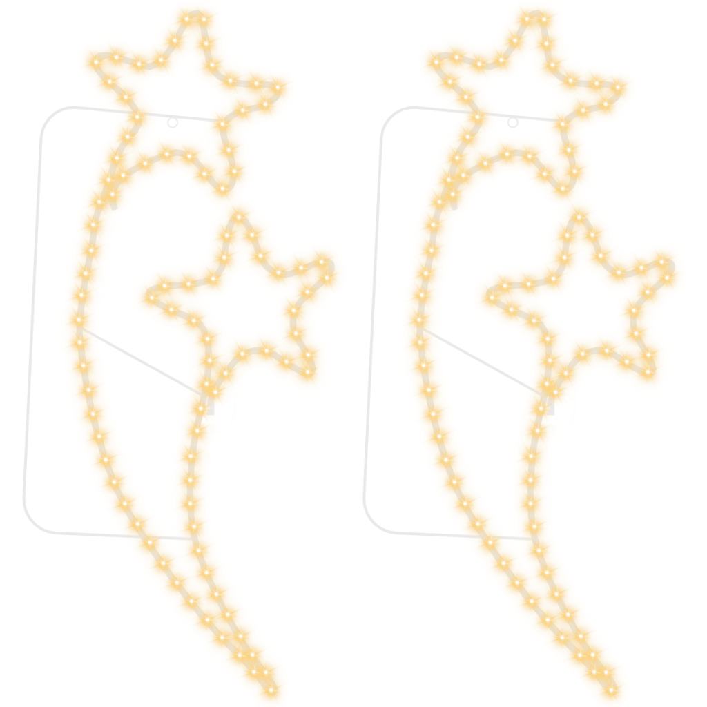 Star light decorations, 2 pcs, warm white, 125.5x53x4.5cm