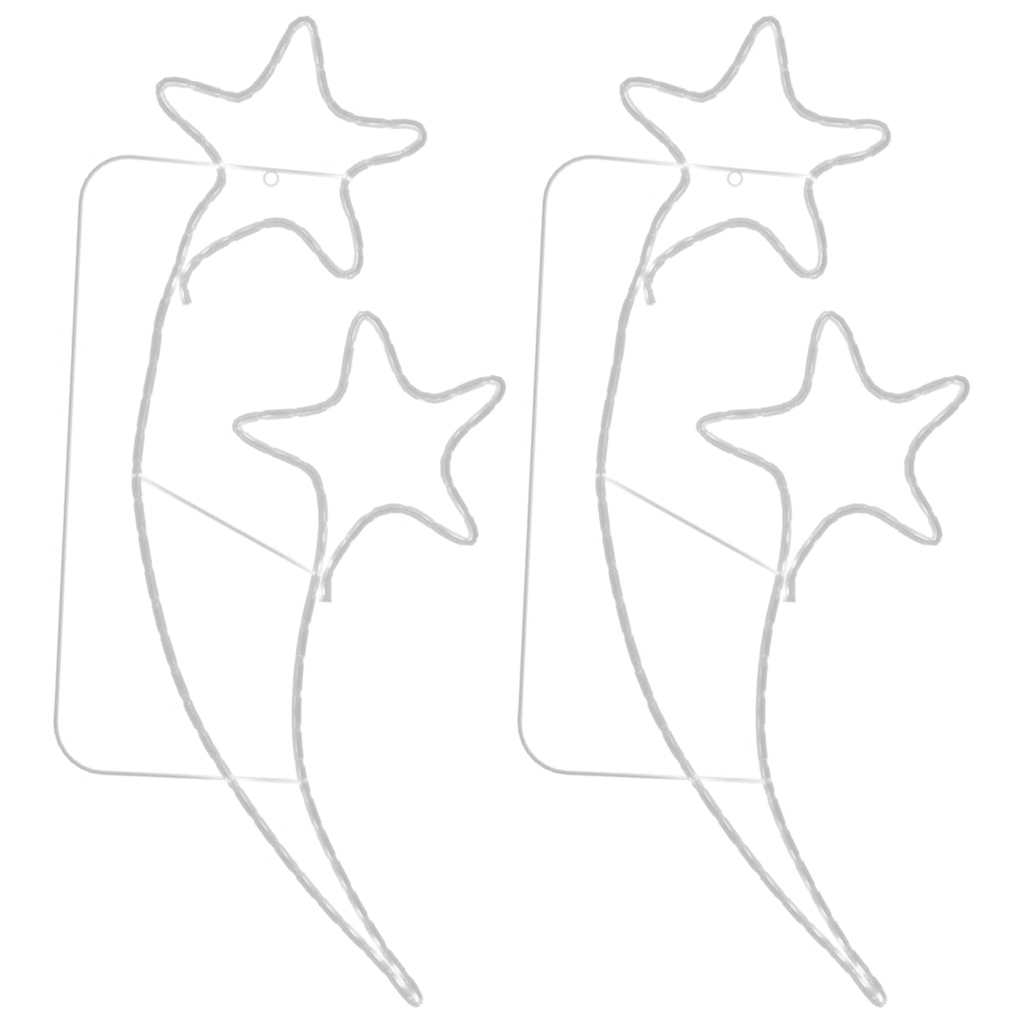 Star light decorations, 2 pcs, warm white, 125.5x53x4.5cm