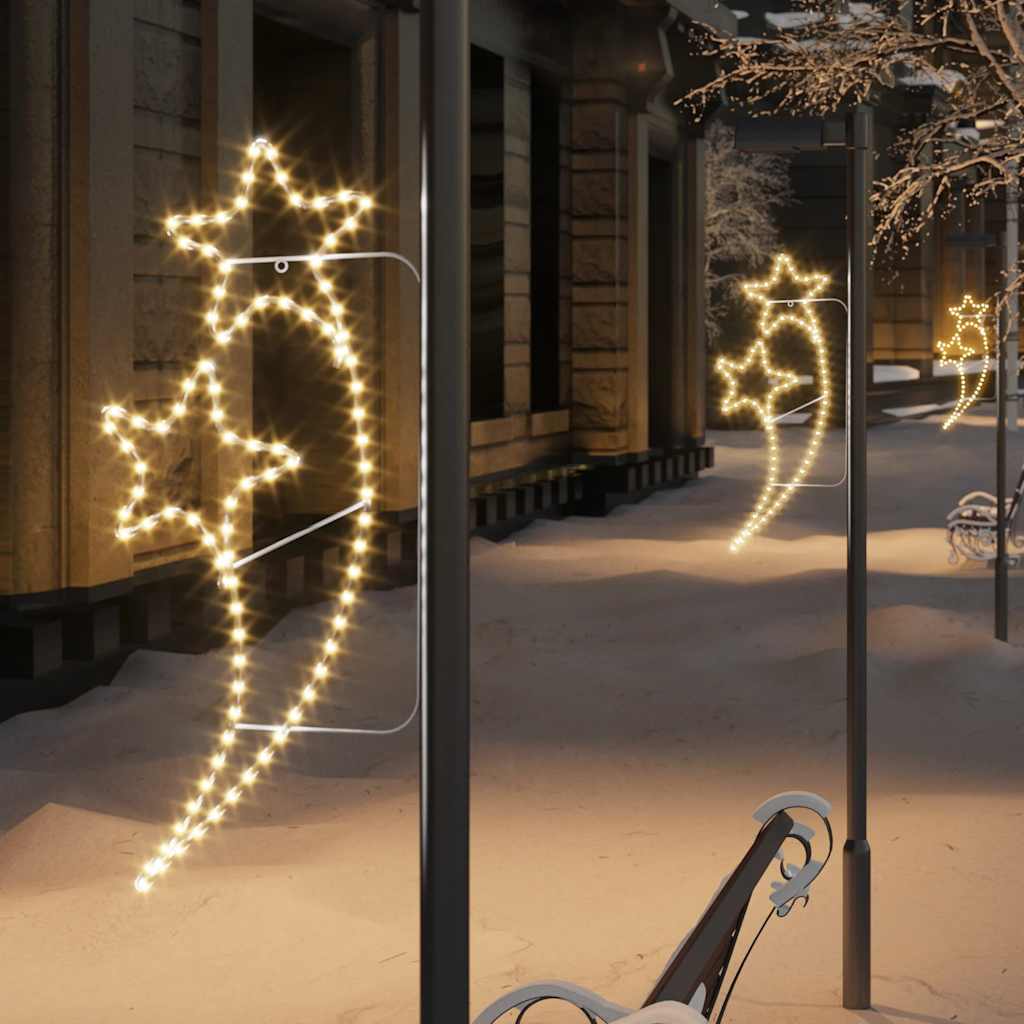 Star light decorations, 2 pcs, warm white, 125.5x53x4.5cm