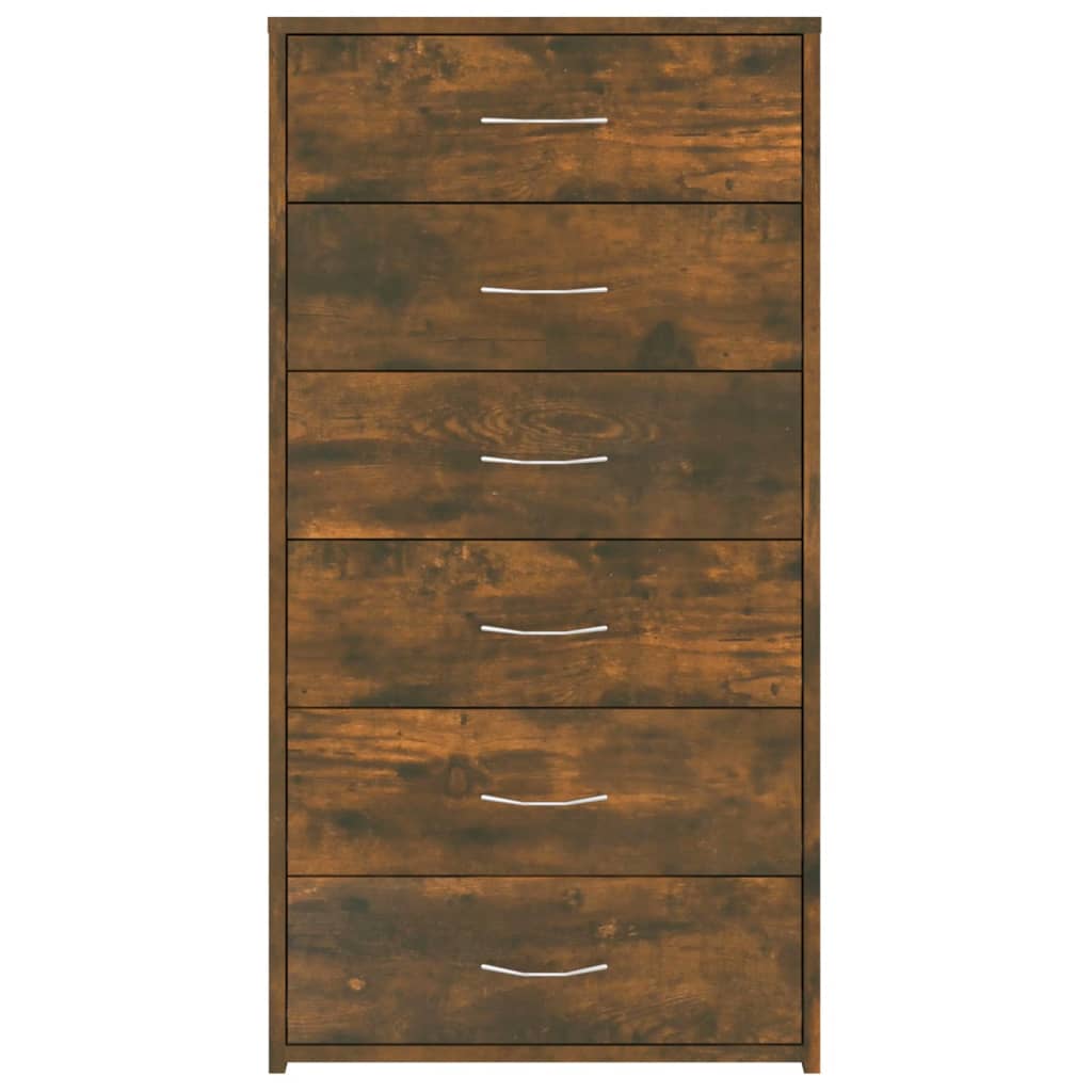 Side cabinet with 6 drawers, oak, 50x34x96cm, wood