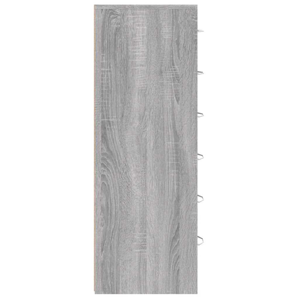 Šoninė spintelė su 6 stalčiais, pilka, 50x34x96cm, mediena