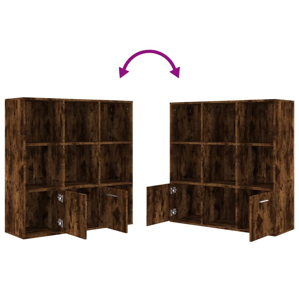 Bookcase, smoky oak, 98x30x98cm