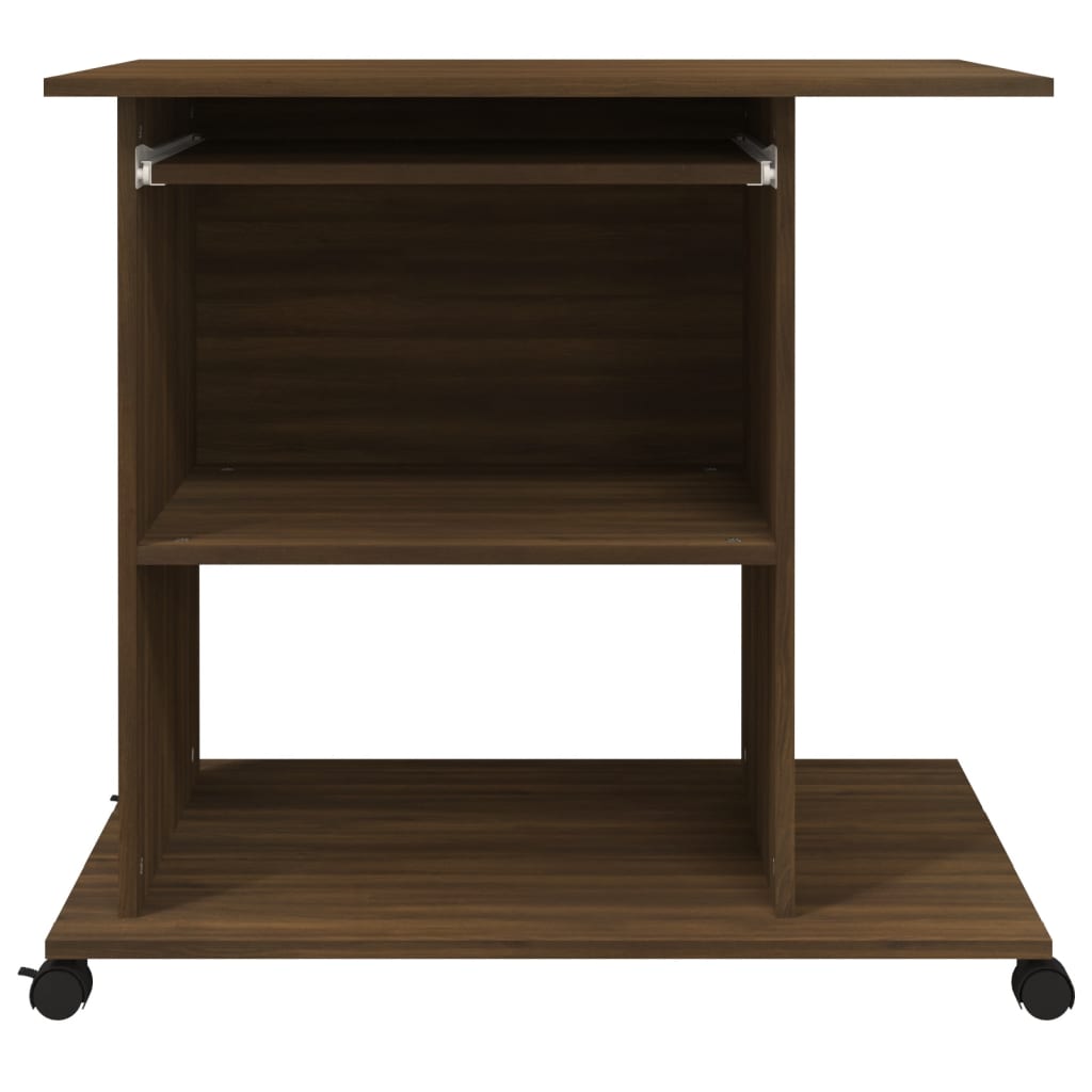 Computer desk, brown oak, 80x50x75cm, wood
