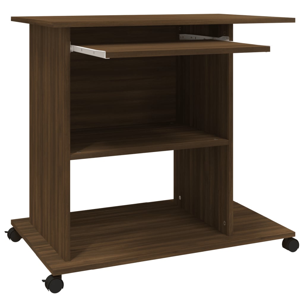 Computer desk, brown oak, 80x50x75cm, wood