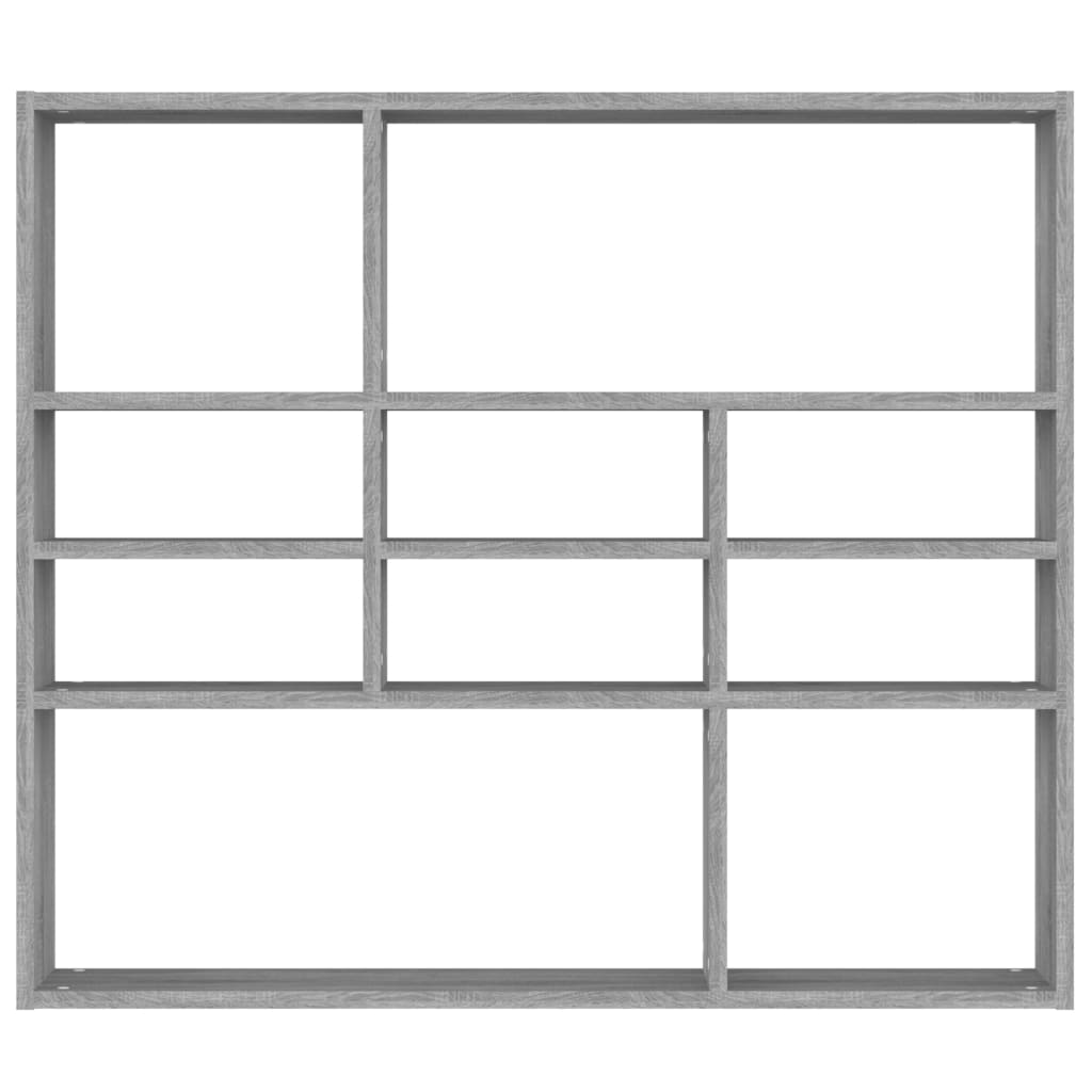 Wall shelf, grey oak, 90x16x78cm, engineered wood