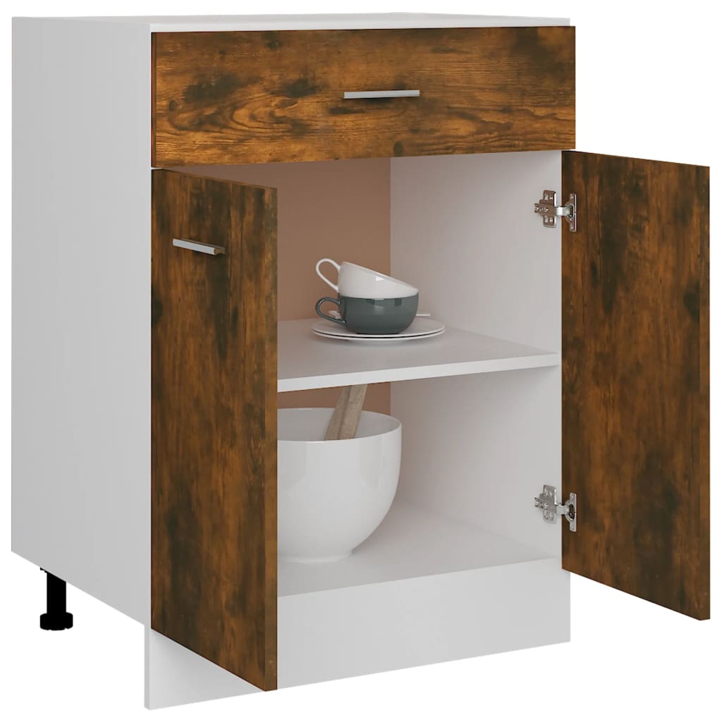 Base cabinet with drawer, "Lyon", oak, 60x46x81.5cm