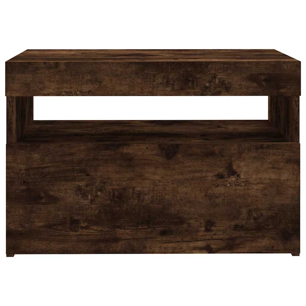 TV spintelė su LED apšvietimu, dūminio ąžuolo, 60x35x40cm