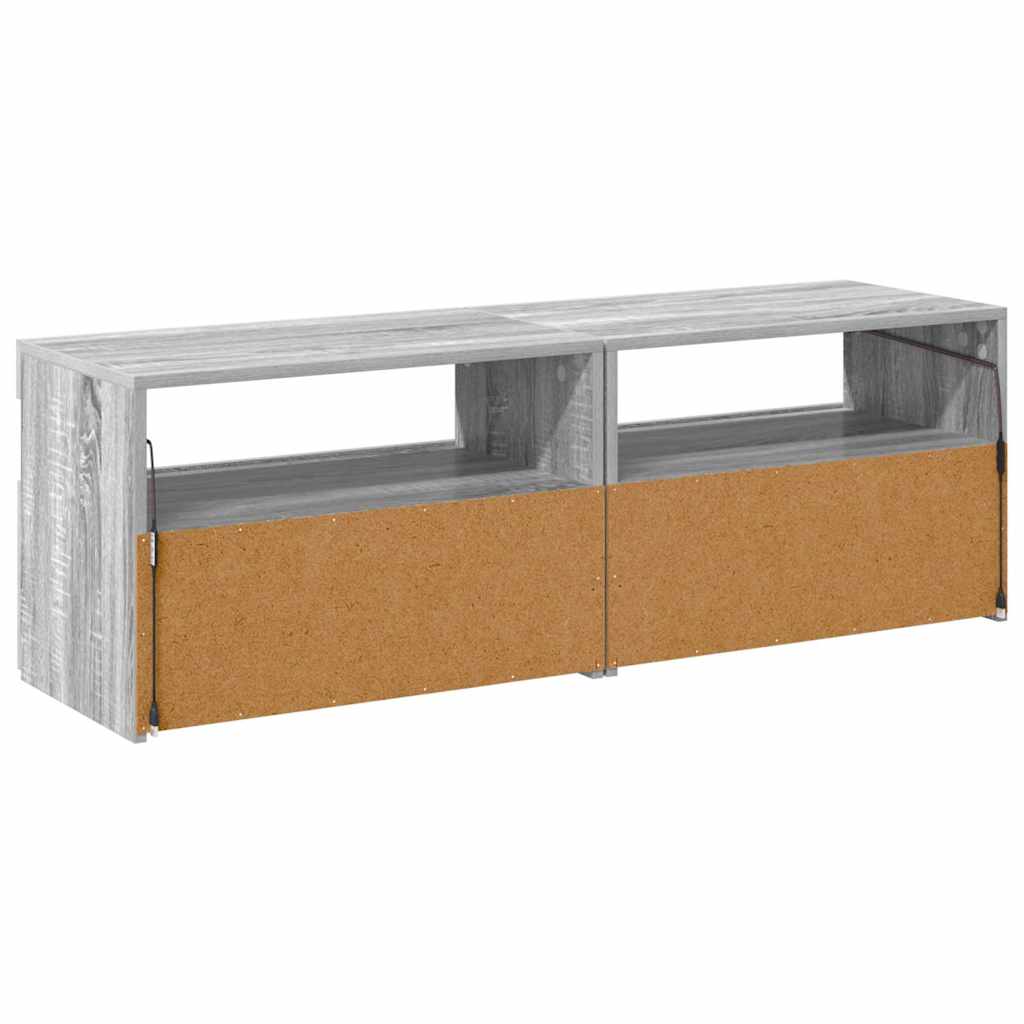 TV spintelės su LED, 2vnt., pilkos ąžuolo, 60x35x40cm