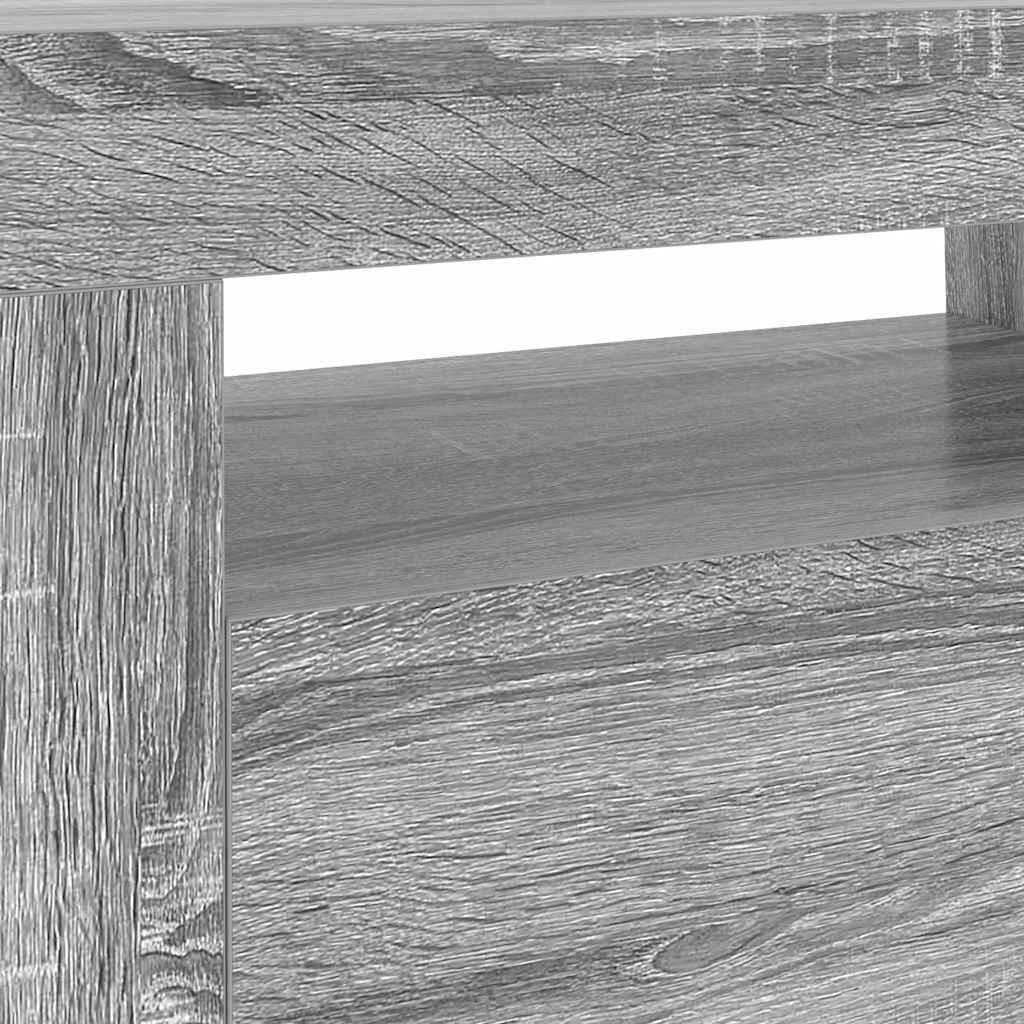 TV skapītis ar LED, pelēks ozols, 120x35x40cm