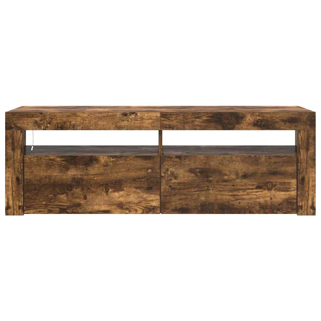 TV cabinet with LED, smoky oak, 120x35x40cm