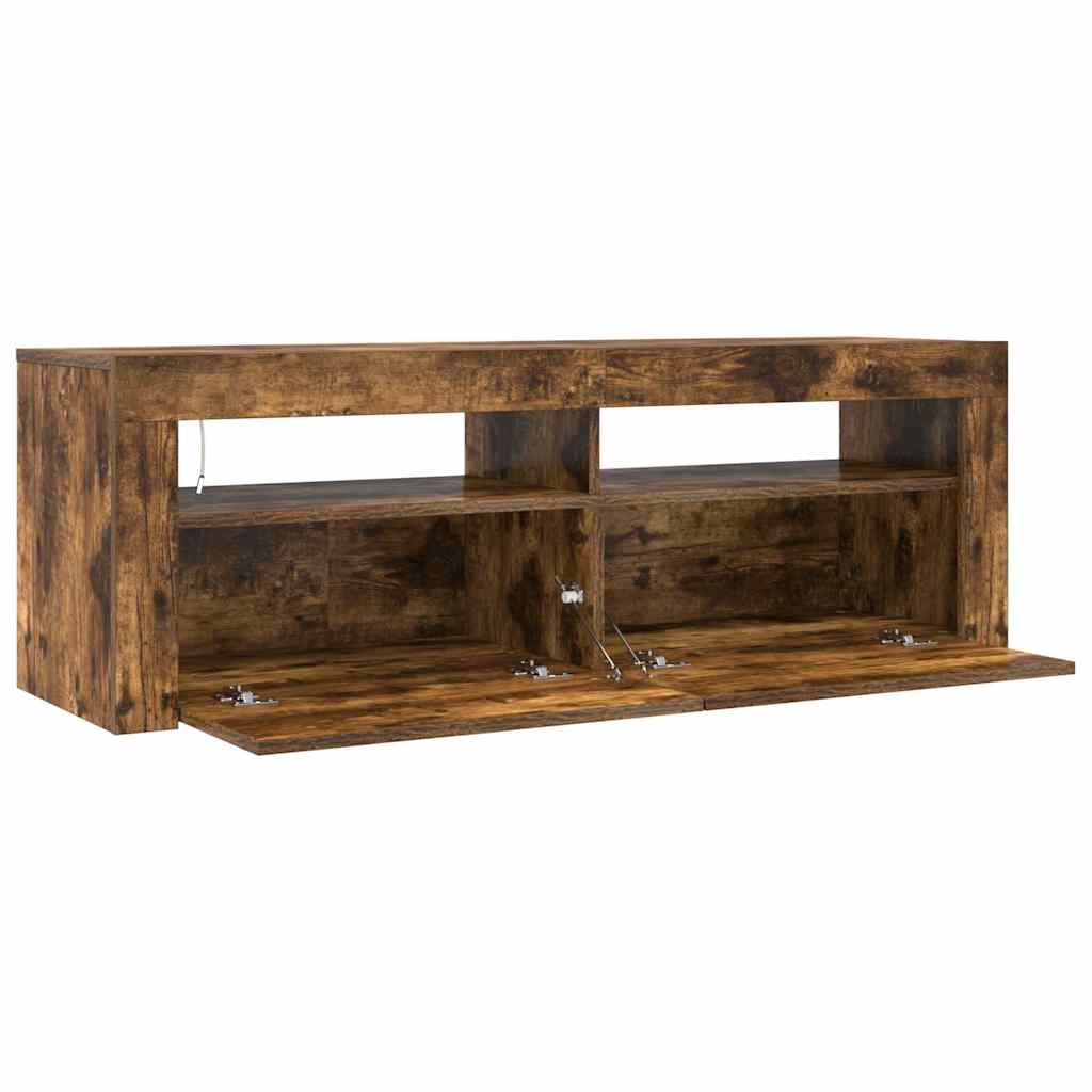 TV cabinet with LED, smoky oak, 120x35x40cm