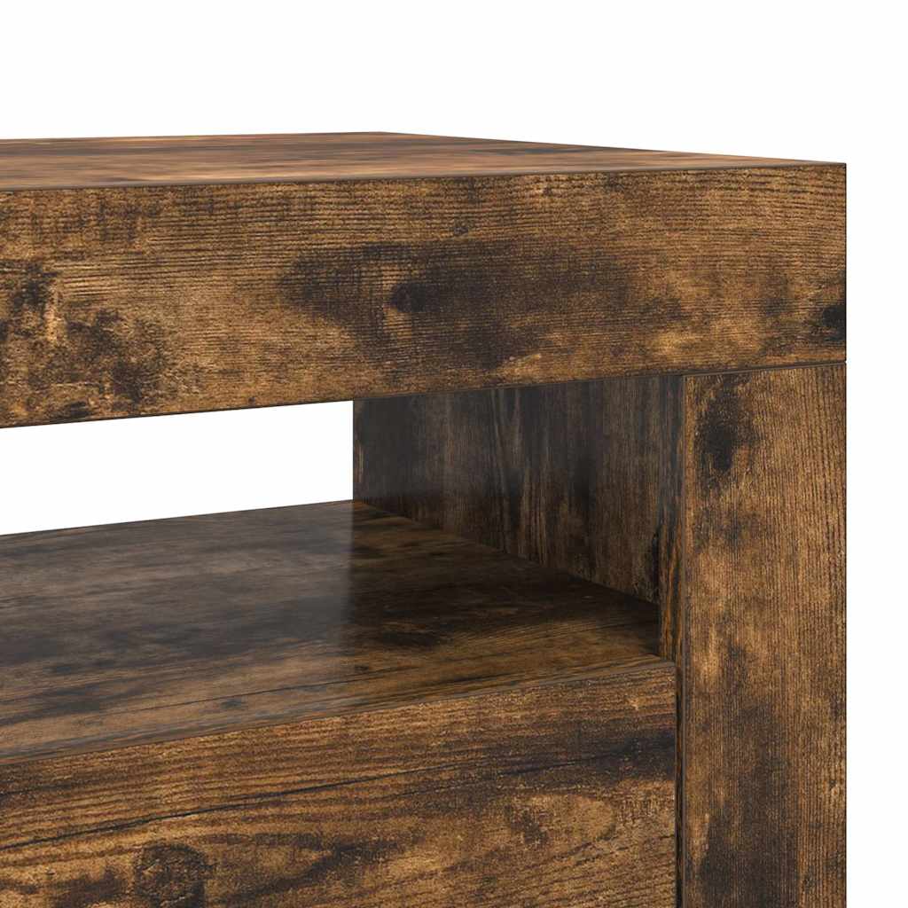 TV cabinet with LED, smoky oak, 120x35x40cm