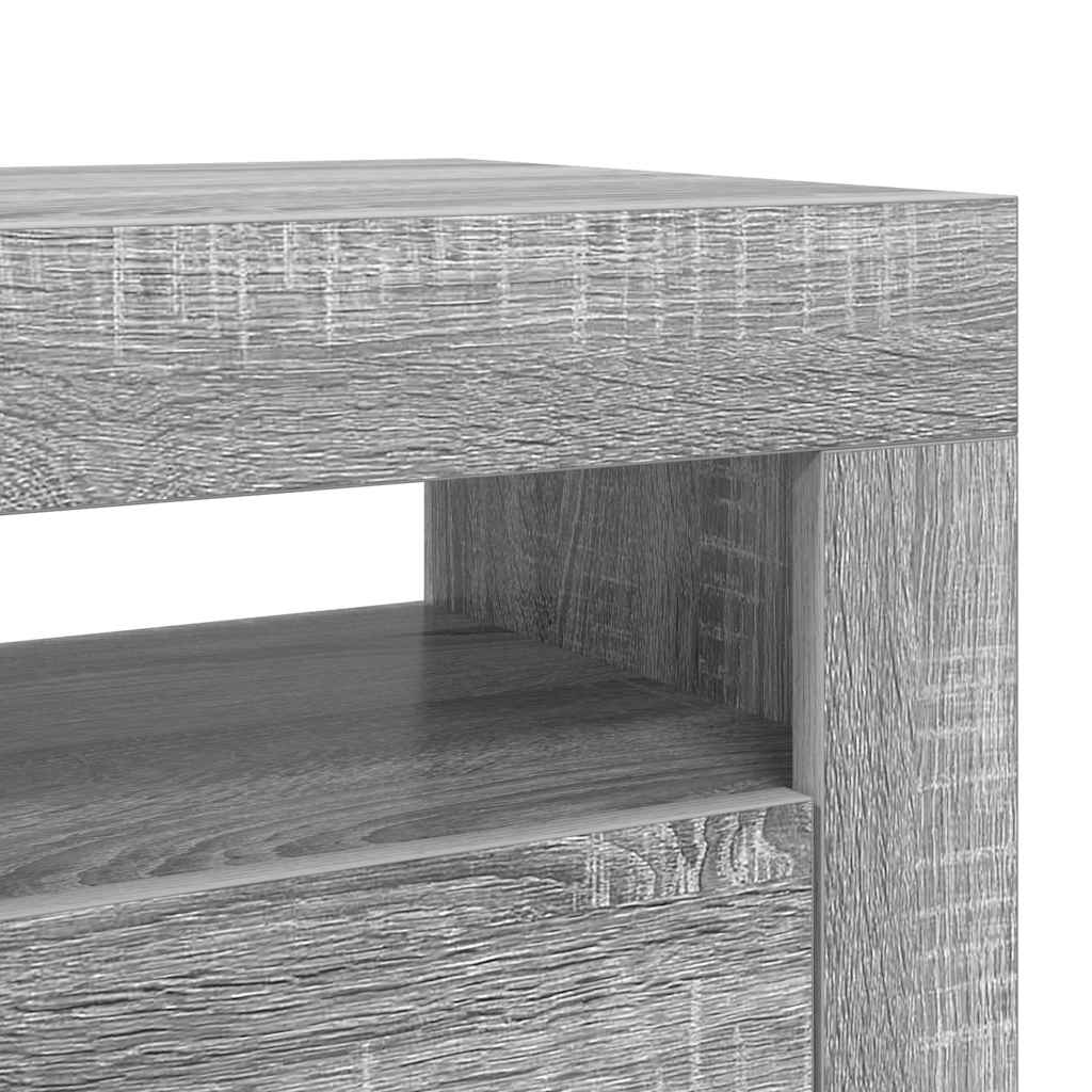 TV cabinet with LED, grey oak, 120x35x40cm