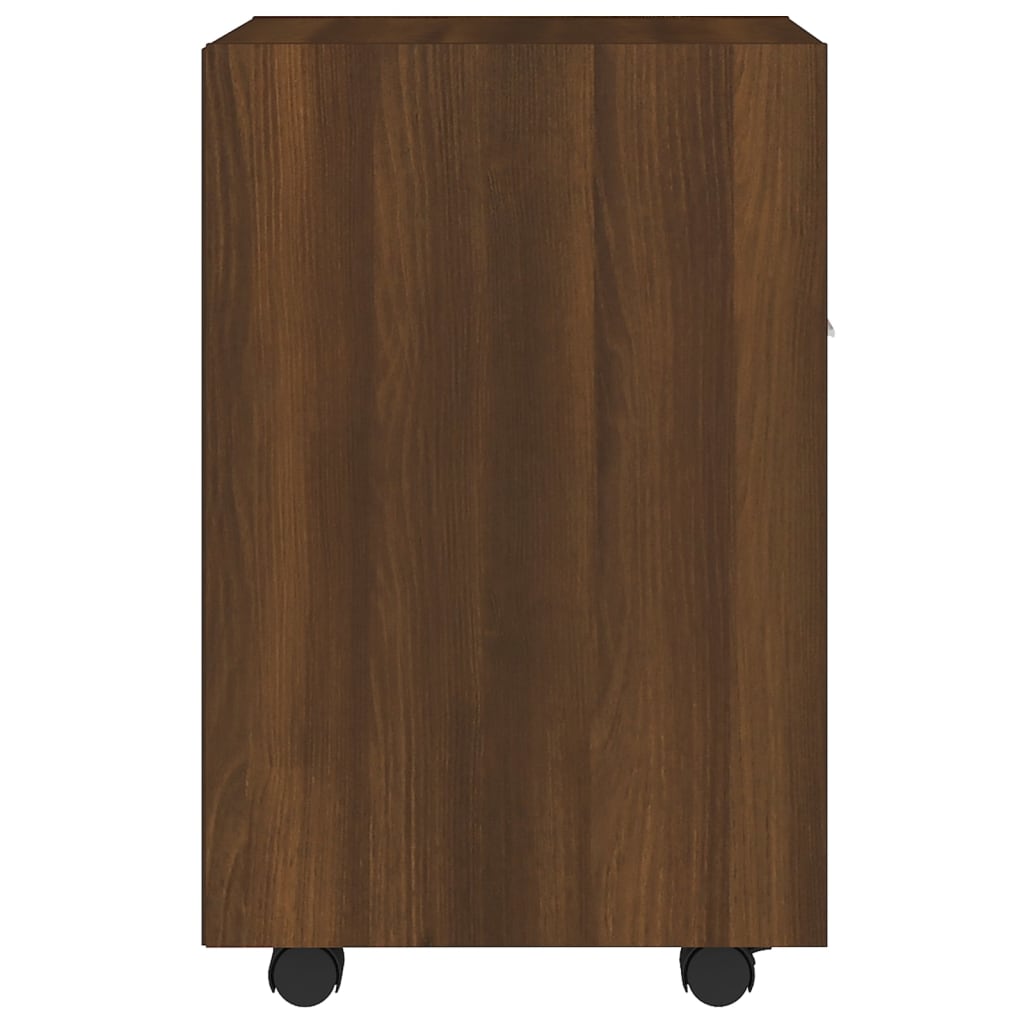 Side cabinet with castors, brown, 33x38x60cm, wood