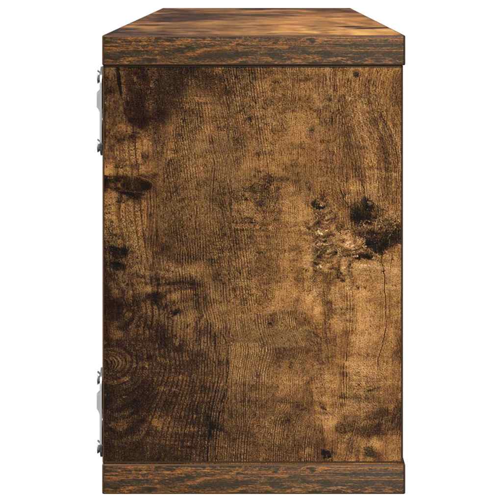 Sieninės lentynos, 4vnt., dūminio ąžuolo, 60x15x23cm, mediena