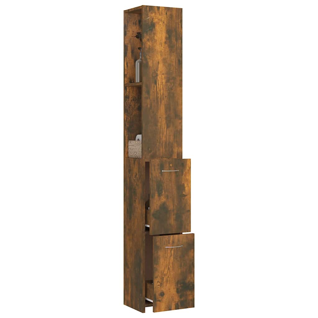 Vonios kambario spintelė, dūminio ąžuolo, 25x26,5x170 cm
