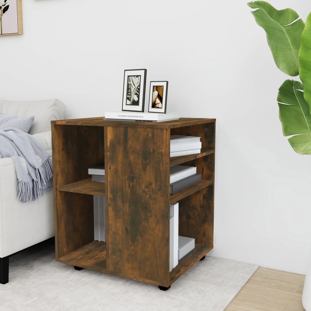 Cabinet with castors, smoky oak, 60x53x72cm, wood