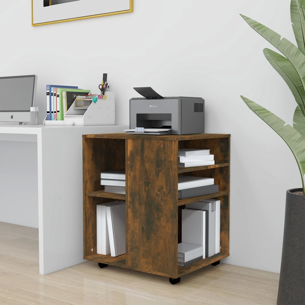 Cabinet with castors, smoky oak, 60x53x72cm, wood