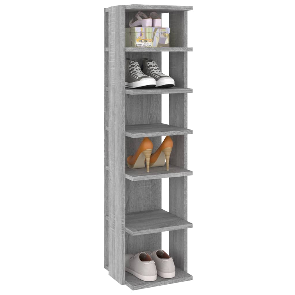 Shoe racks, 2 pcs., grey oak, 27.5x27x102 cm, wood