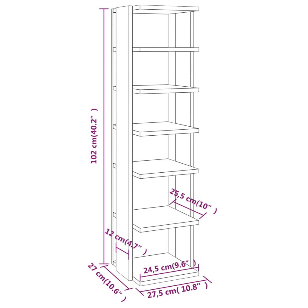 Shoe racks, 2 pcs., grey oak, 27.5x27x102 cm, wood